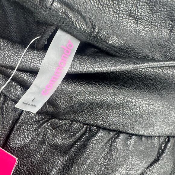 Commando Women's Black Faux Leather Joggers Pant Stretch Size Large NWT - Picture 11 of 11